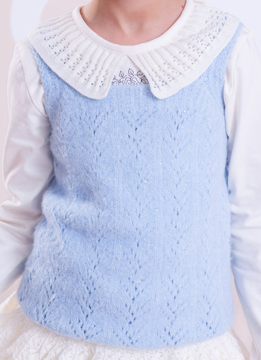 Colete Tricot Sem Costura Cristais
