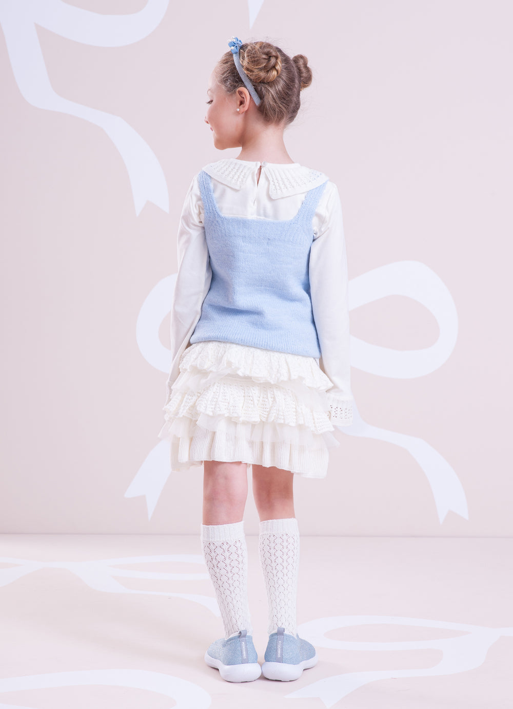 Saia Tricot Babados Renda e Tule