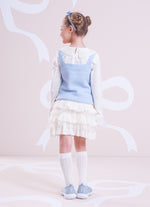 Saia Tricot Babados Renda e Tule