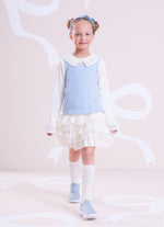 Saia Tricot Babados Renda e Tule