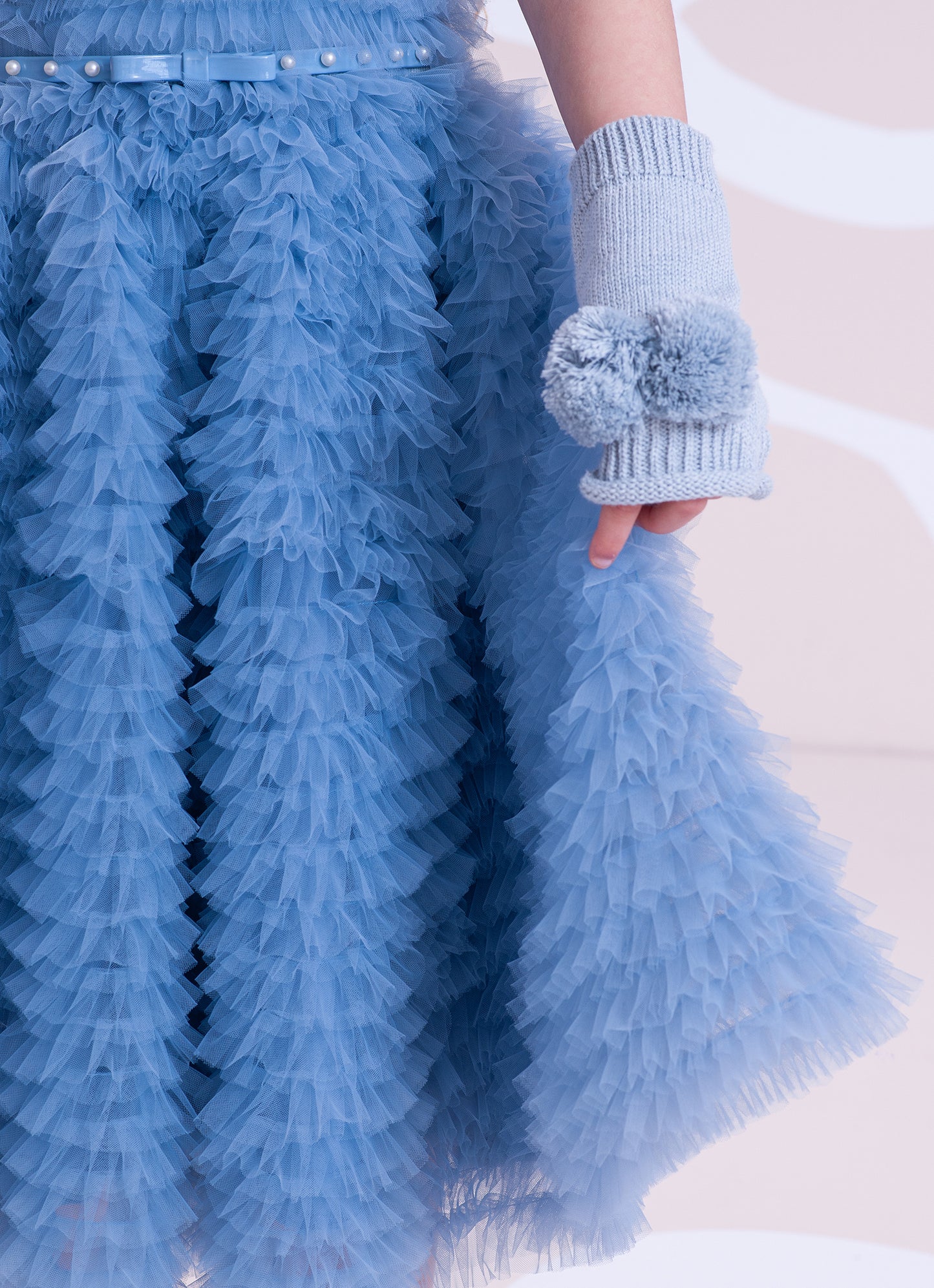 Vestido Alça Conceito Babadinhos Tule Bordados