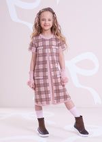Vestido Tricot Xadrez Prega