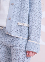 Casaqueto Tricot Ponto Renda Bordados