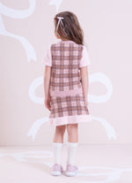 Saia Short Tricot Xadrez Barra Pele