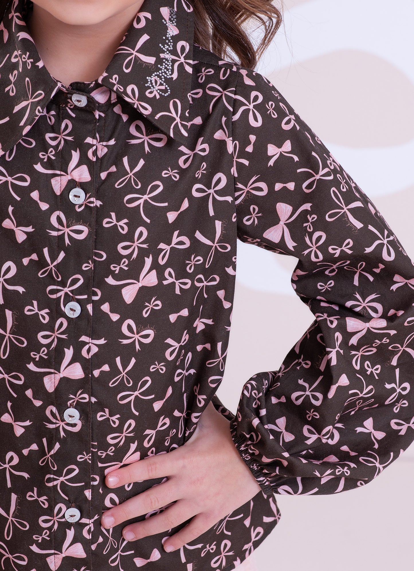 Camisa Algodão Estampa Lacinhos