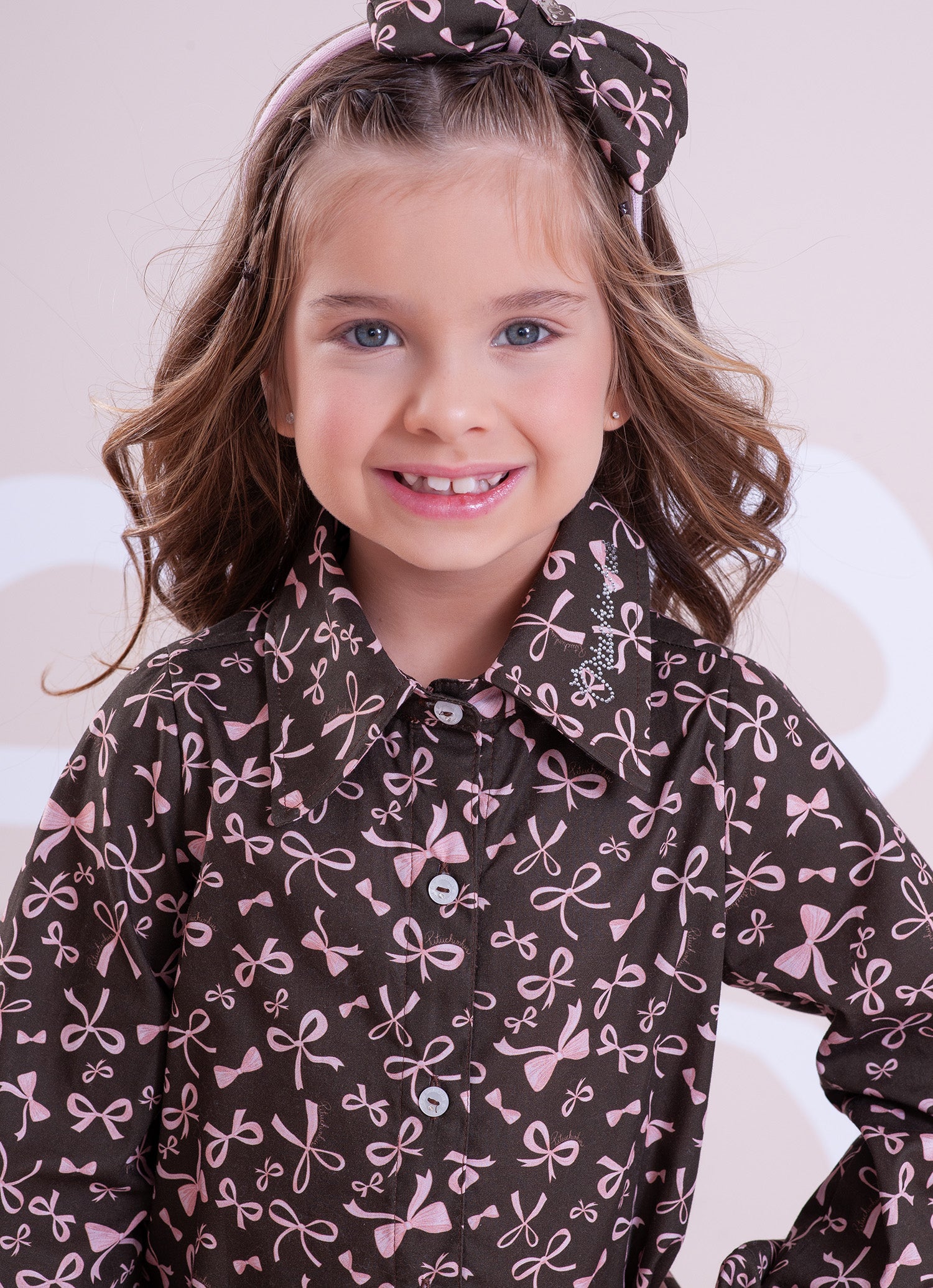 Camisa Algodão Estampa Lacinhos