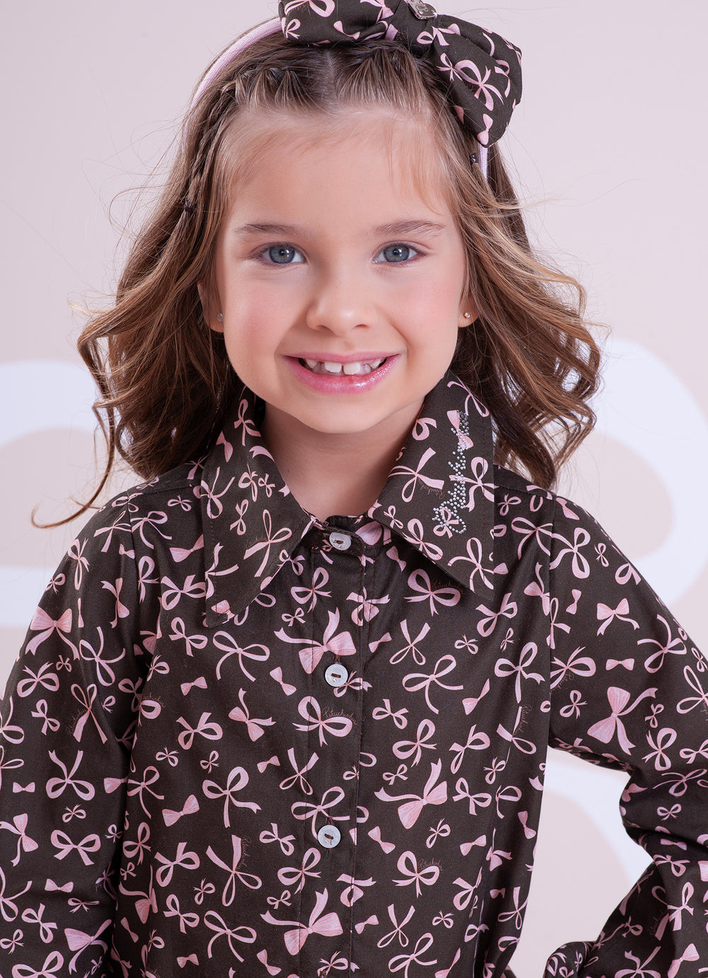 Camisa Algodão Estampa Lacinhos