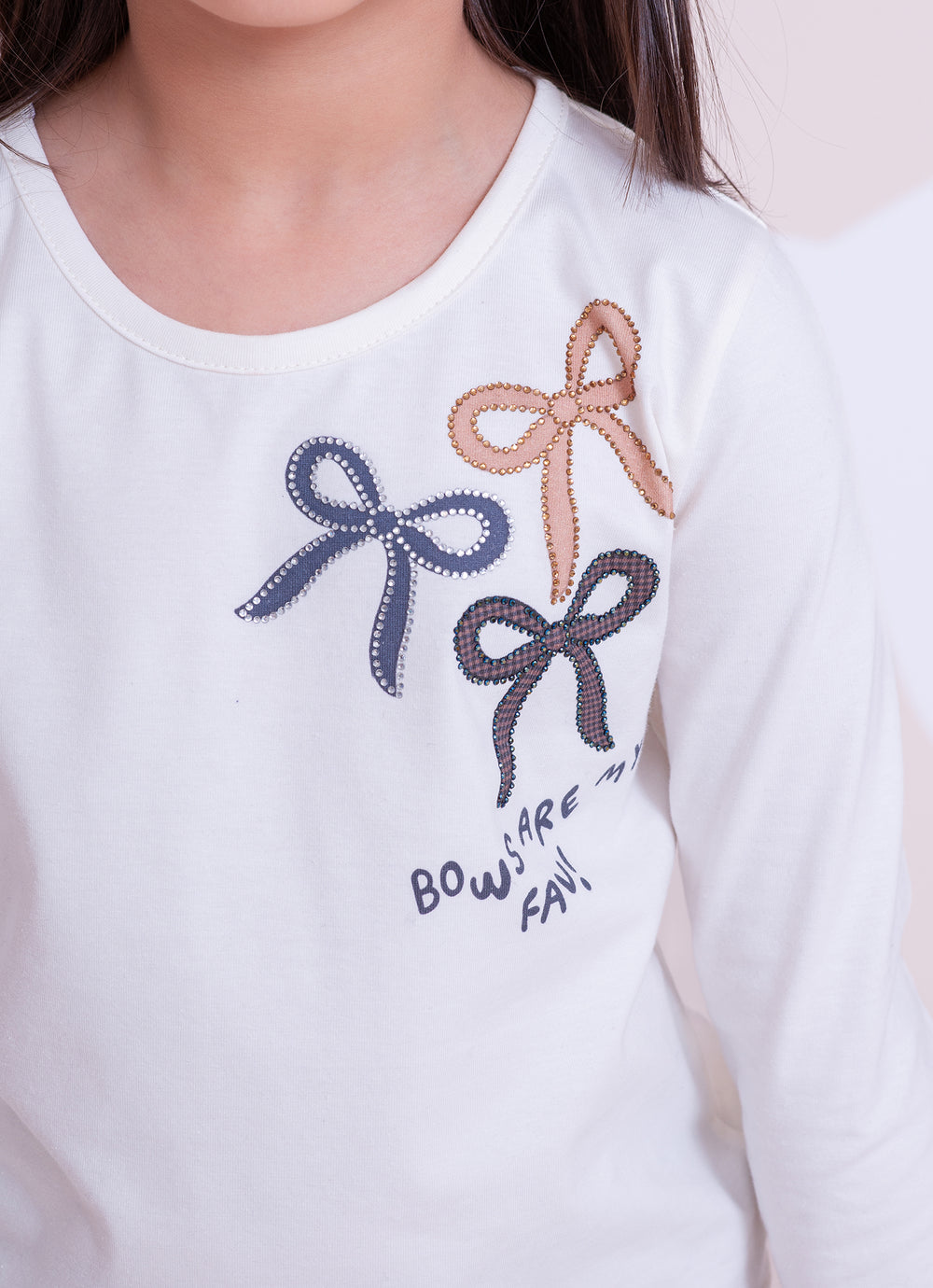 Blusa Cotton Laços Cristais