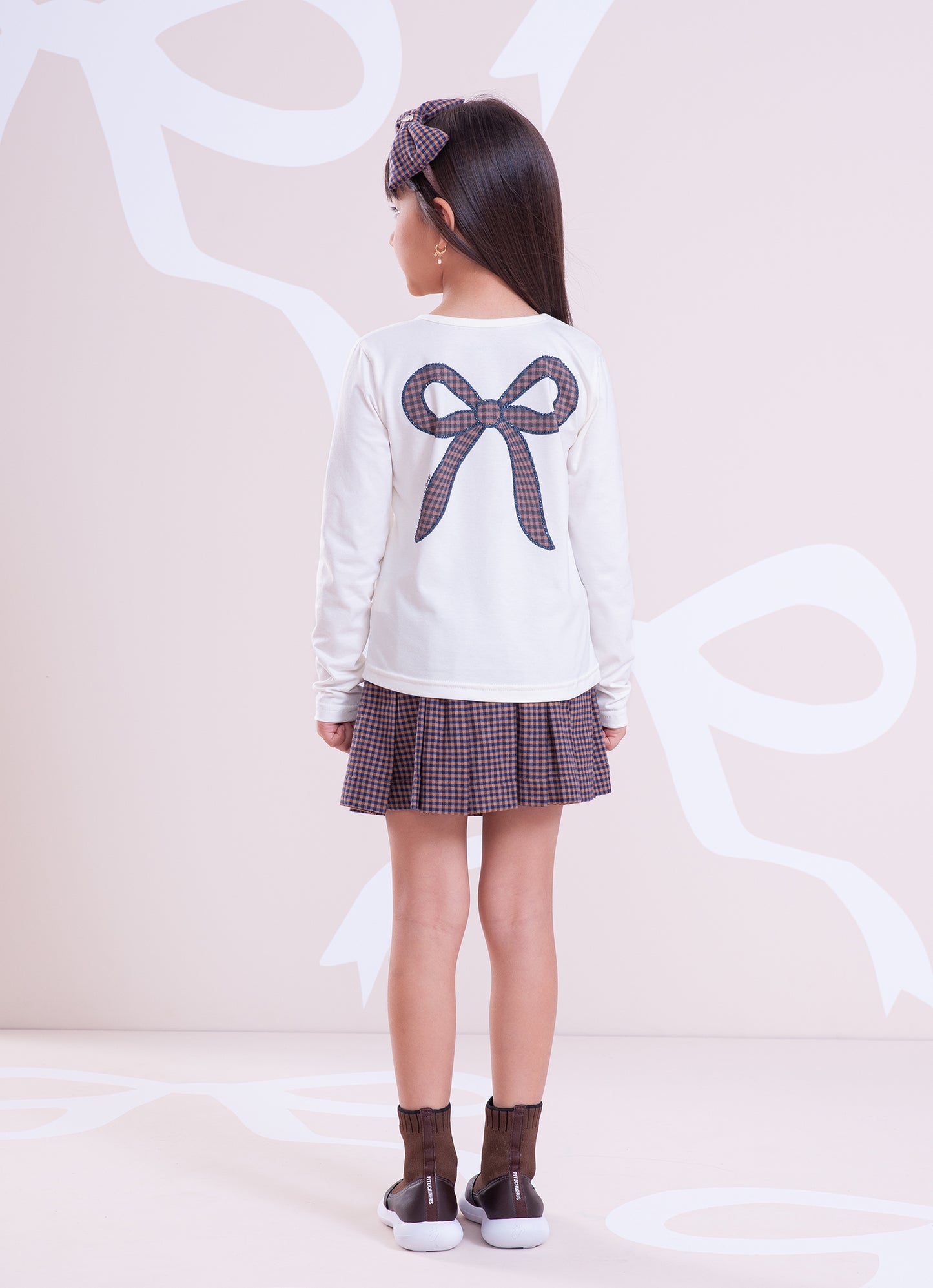 Blusa Cotton Laços Cristais