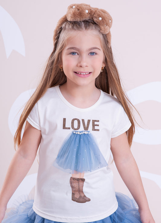 Blusa Cotton Saia Tule Love
