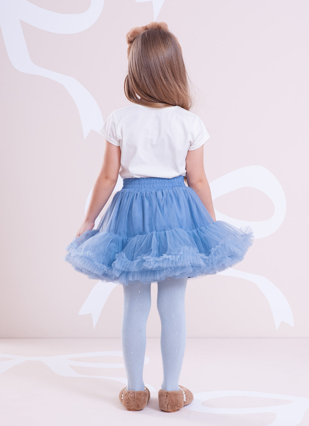 Saia Short Tule Babado Frufru
