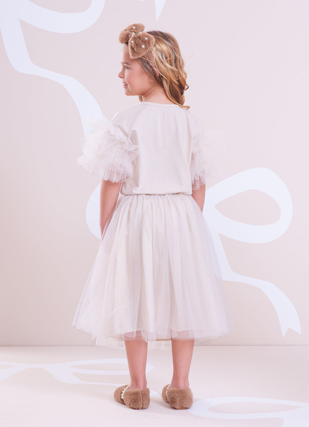 Saia Short Midi Tule Cristais
