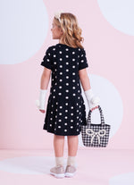 Vestido Tricot Poá Maxi Laço