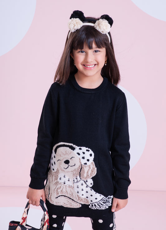 Maxi Blusa Tricot Cachorrinho Cristais