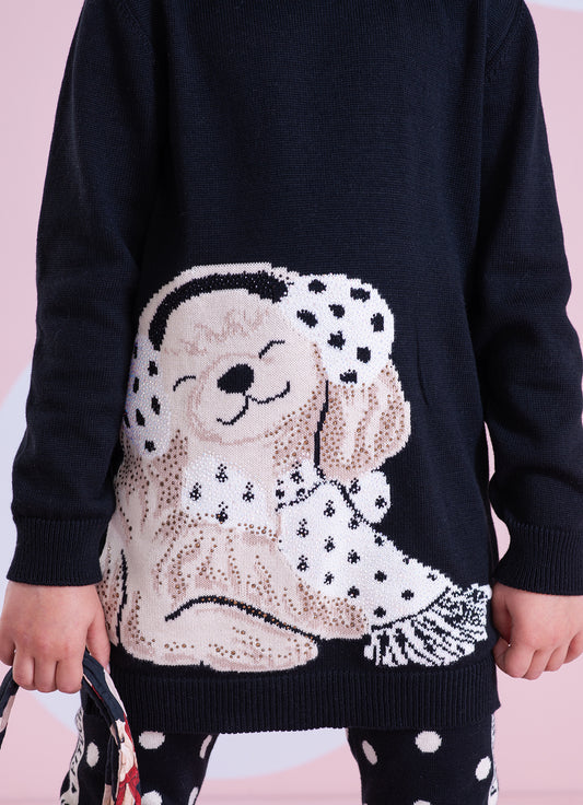 Maxi Blusa Tricot Cachorrinho Cristais