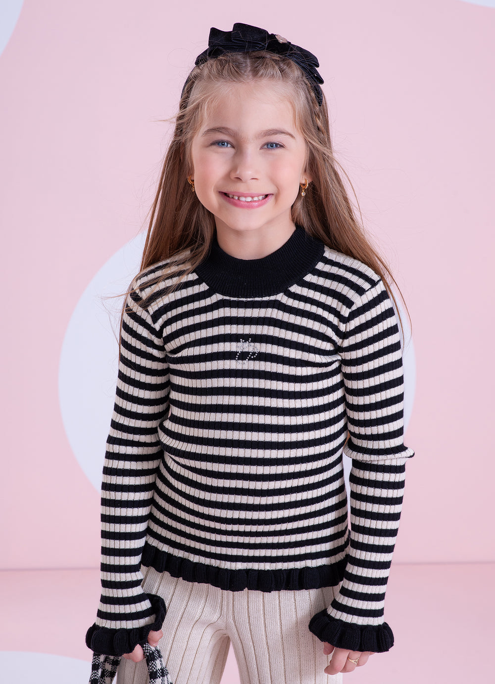 Blusa Tricot Canelada Listrada Cristal