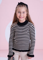 Blusa Tricot Canelada Listrada Cristal