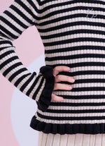 Blusa Tricot Canelada Listrada Cristal
