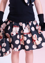 Conjunto Regata Ribana Saia Short Estampado Poá Cachorros