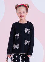 Blusa Tricot Laços Xadrez Bordados