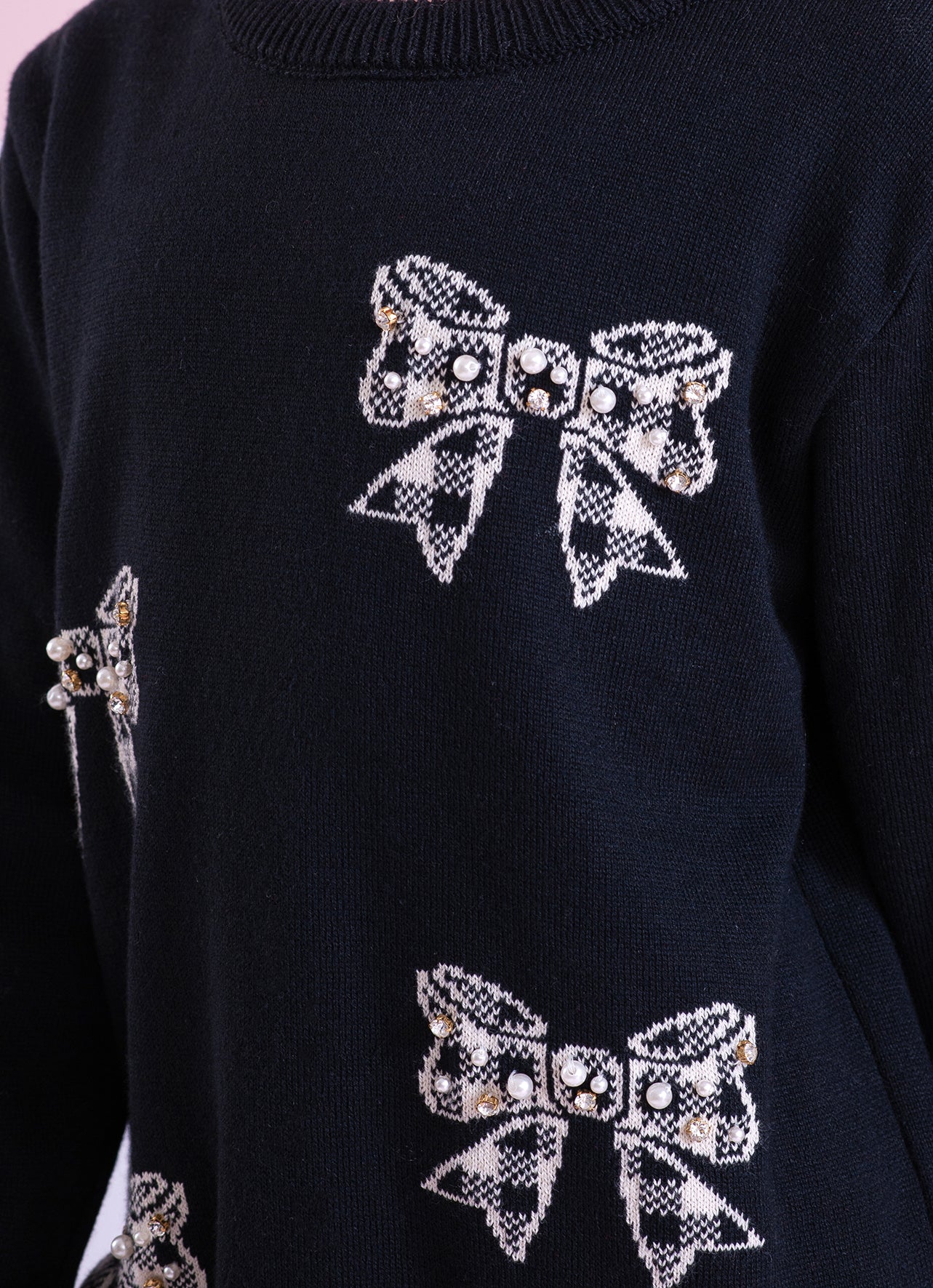 Blusa Tricot Laços Xadrez Bordados