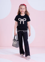 Blusa Tricot Maxi Laço Bordado