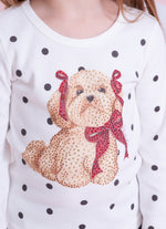 Blusa Ribana Serigrafia Poá e Cachorro