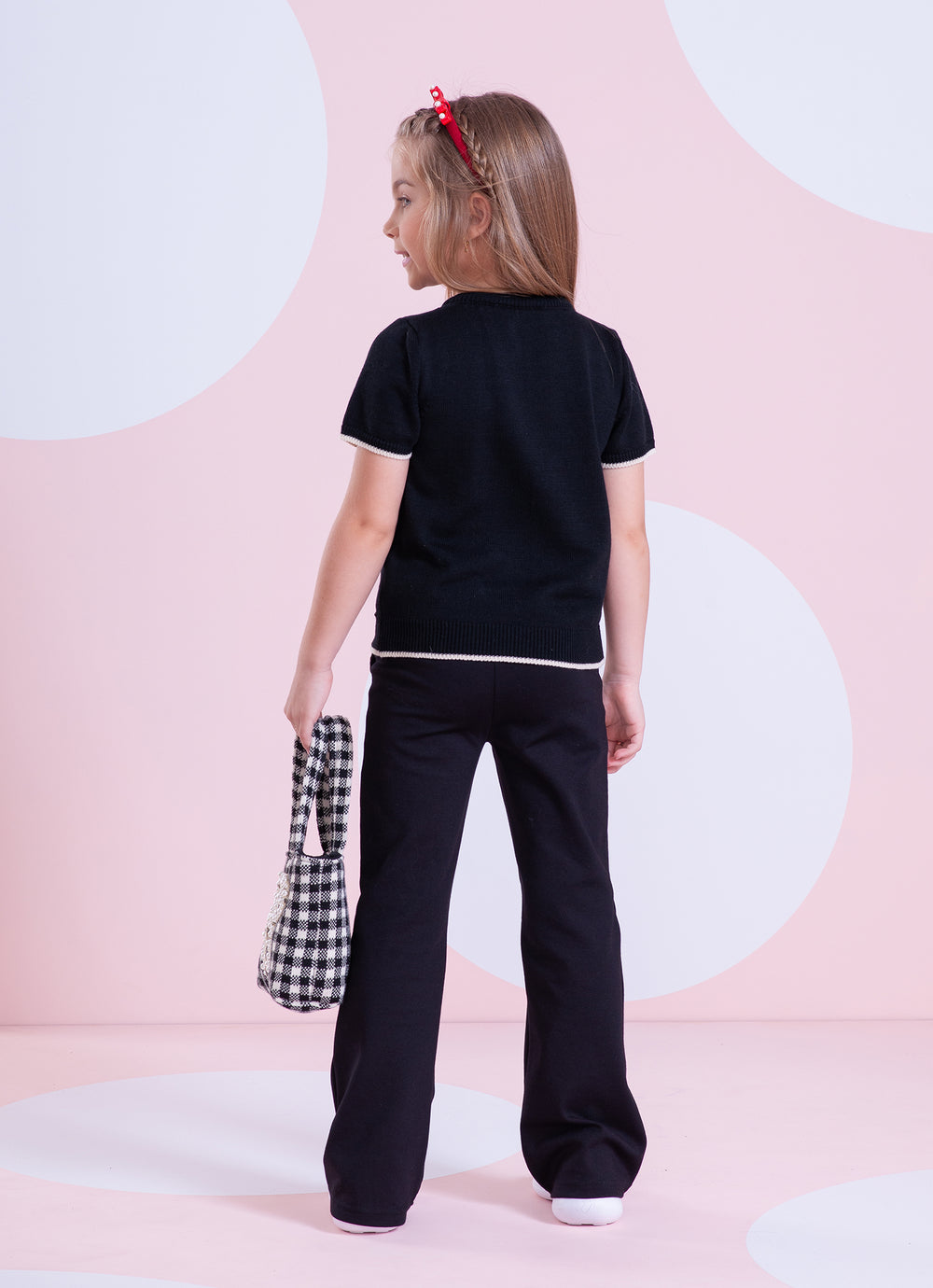 Calça Flare Lapelas Bordadas