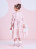 Vestido Algodão Estampa Corações Babados