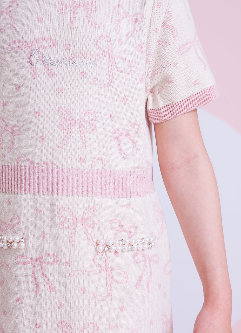 Vestido Tricot Multi Laçinhos Bolso Bordado