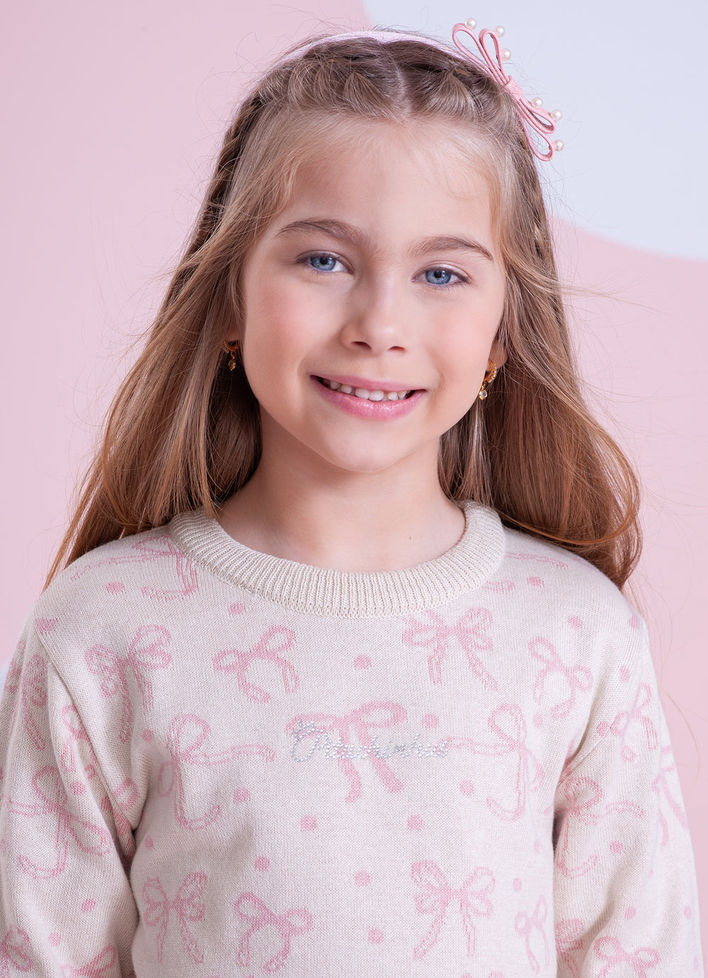 Blusa Tricot Jacquard Multi Laços