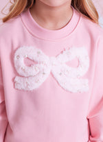 Blusa Moletom Laço Pele Bordado Pérolas e Cristais