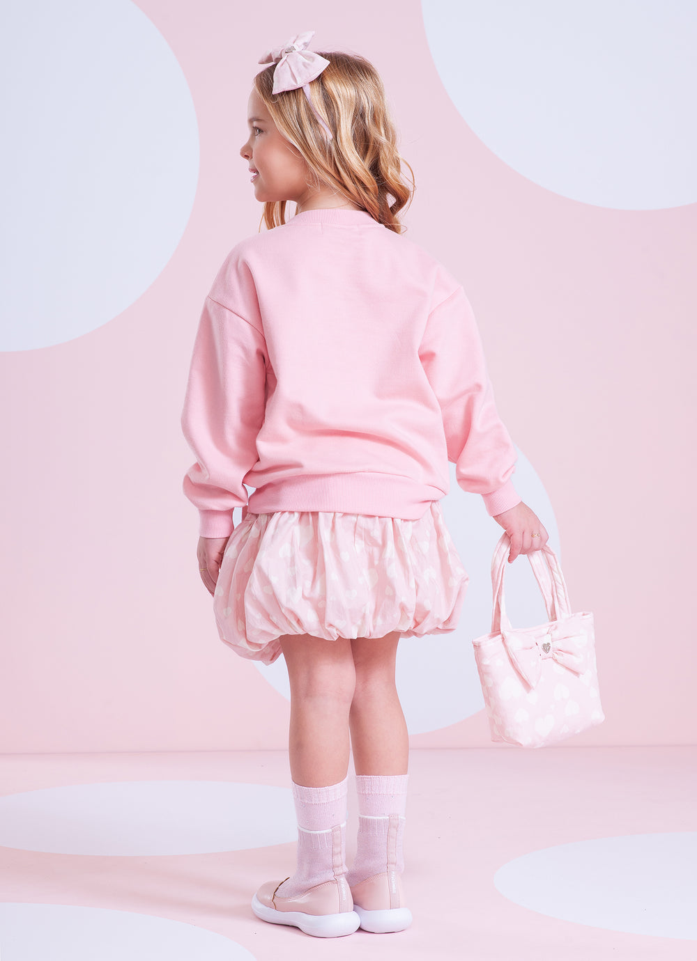 Blusa Moletom Laço Pele Bordado Pérolas e Cristais