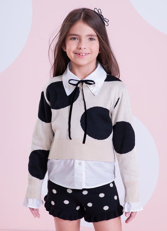 Blusa Tricot Maxi Poá P Cristal