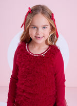 Blusa Rib Frufru Tule Gola Bordada