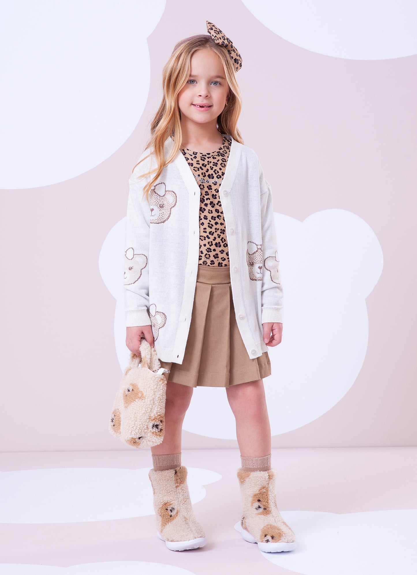 Maxi Casaco Tricot Multi Tosto Ursinhas Cristal