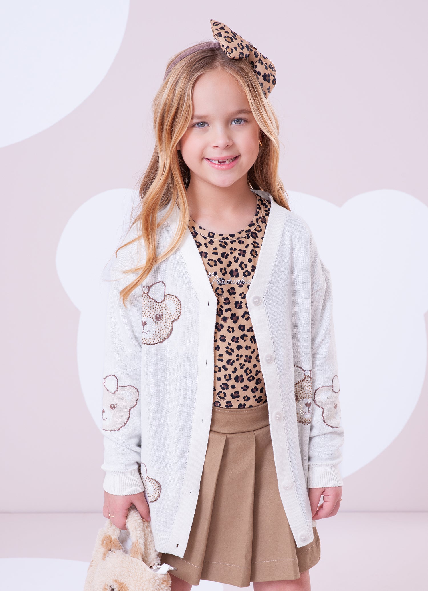 Maxi Casaco Tricot Multi Tosto Ursinhas Cristal