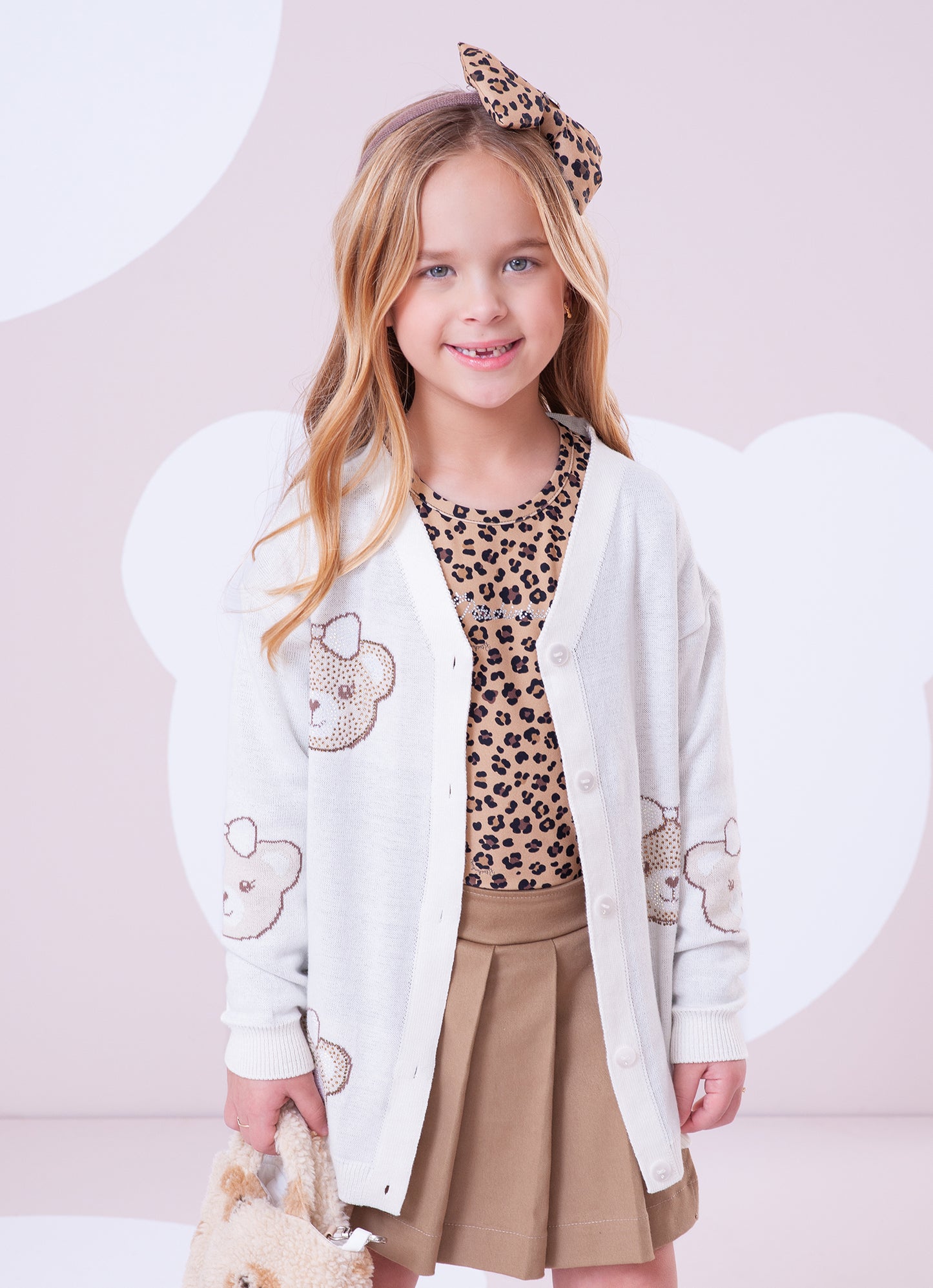 Maxi Casaco Tricot Multi Tosto Ursinhas Cristal