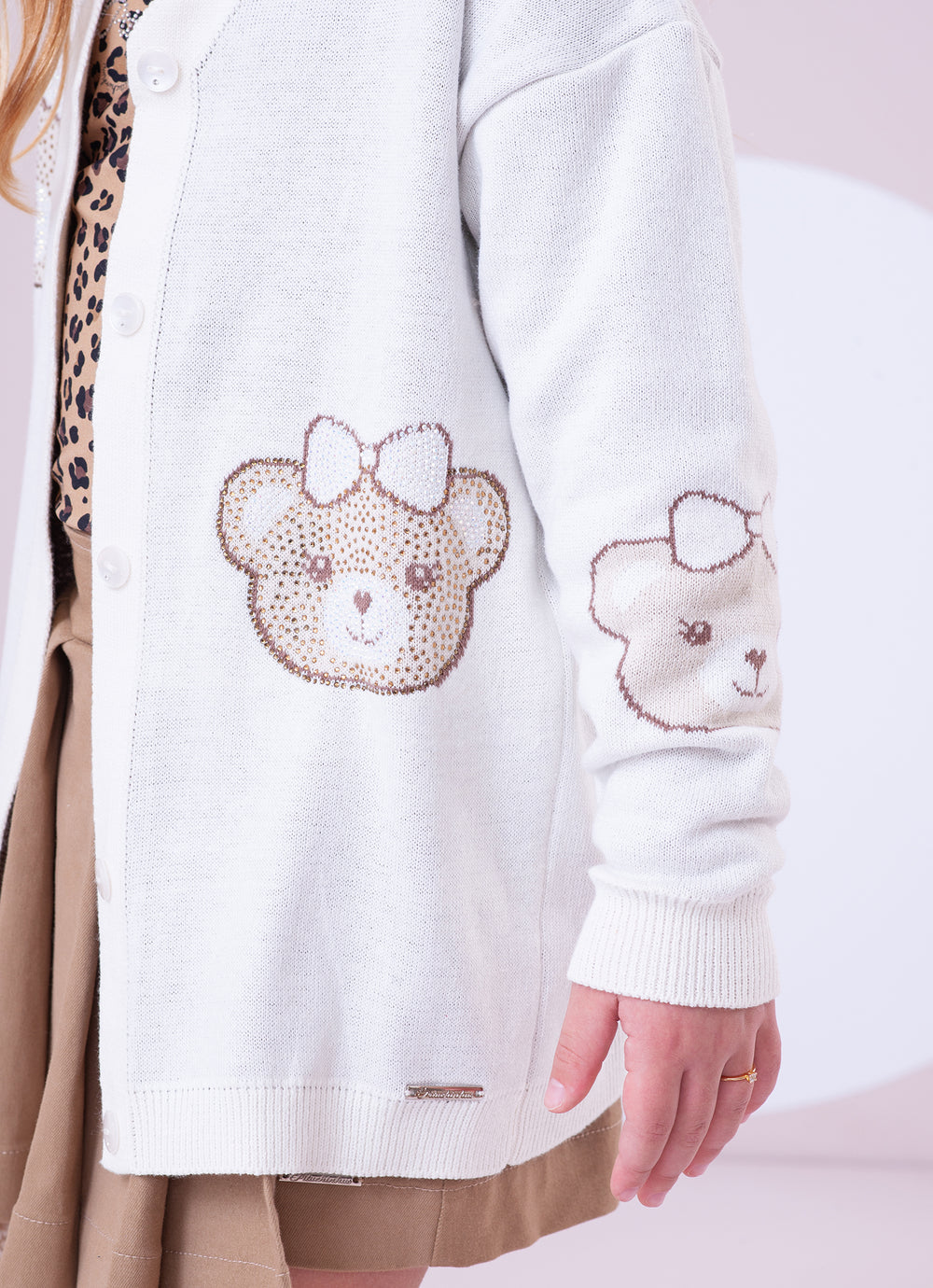 Maxi Casaco Tricot Multi Tosto Ursinhas Cristal