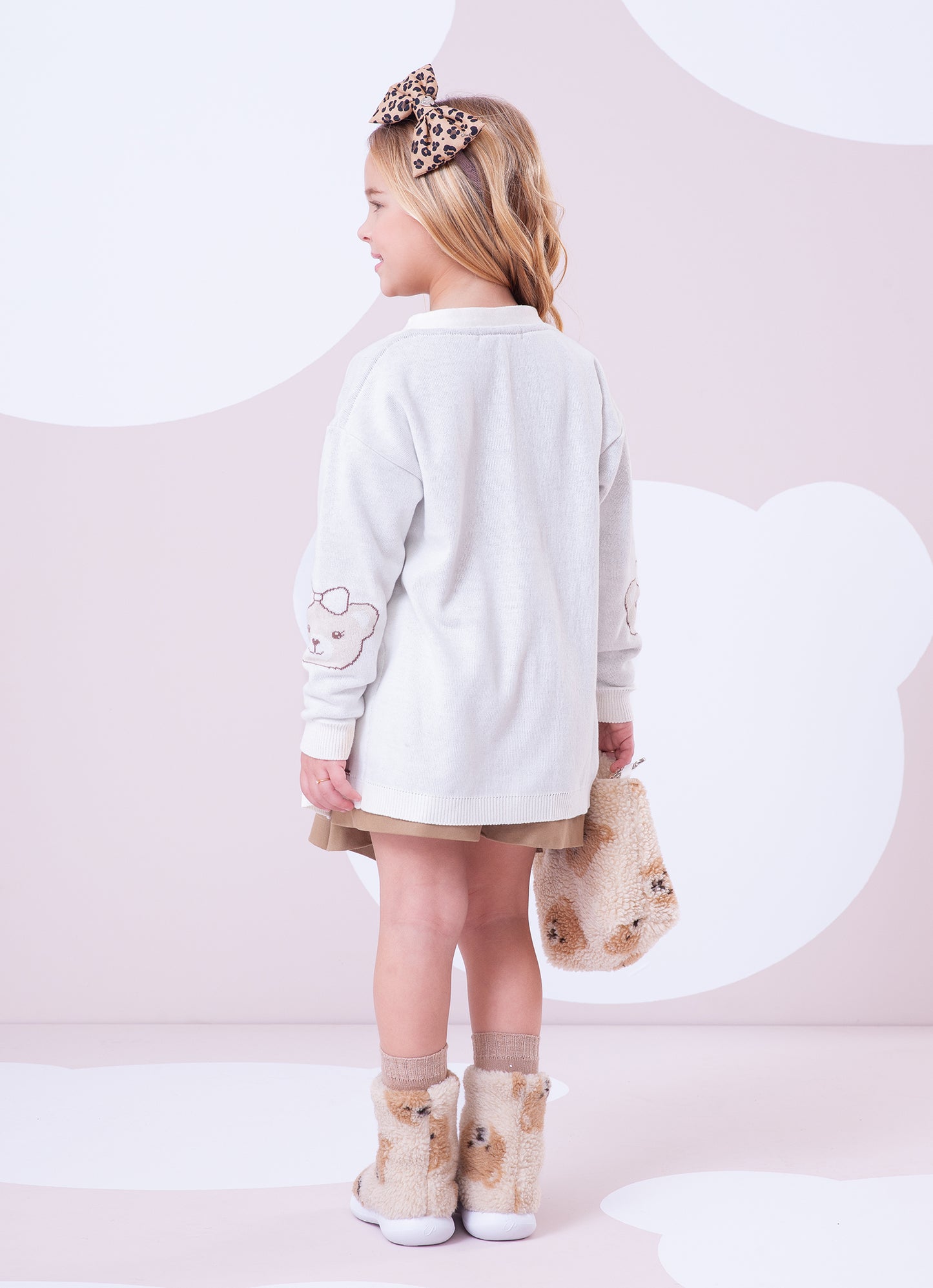 Maxi Casaco Tricot Multi Tosto Ursinhas Cristal