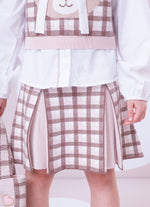 Saia Short Tricot Xadrez Pregas