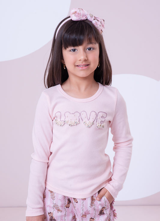 Blusa Ribana Love Bordados