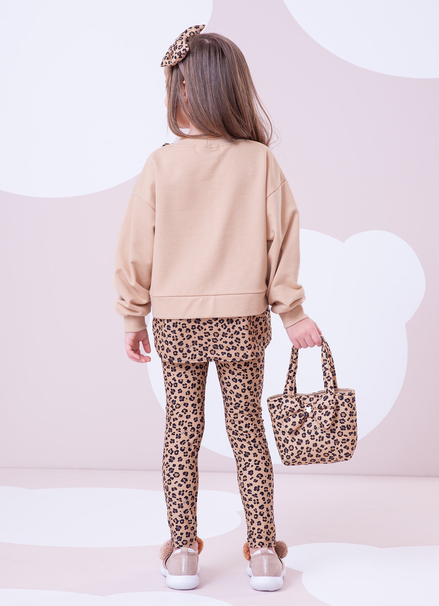 Blusa Moletom Efeito Sobreposição Onçinha Laço