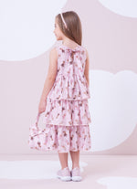 Vestido Algodão Listras e Ursas Babados