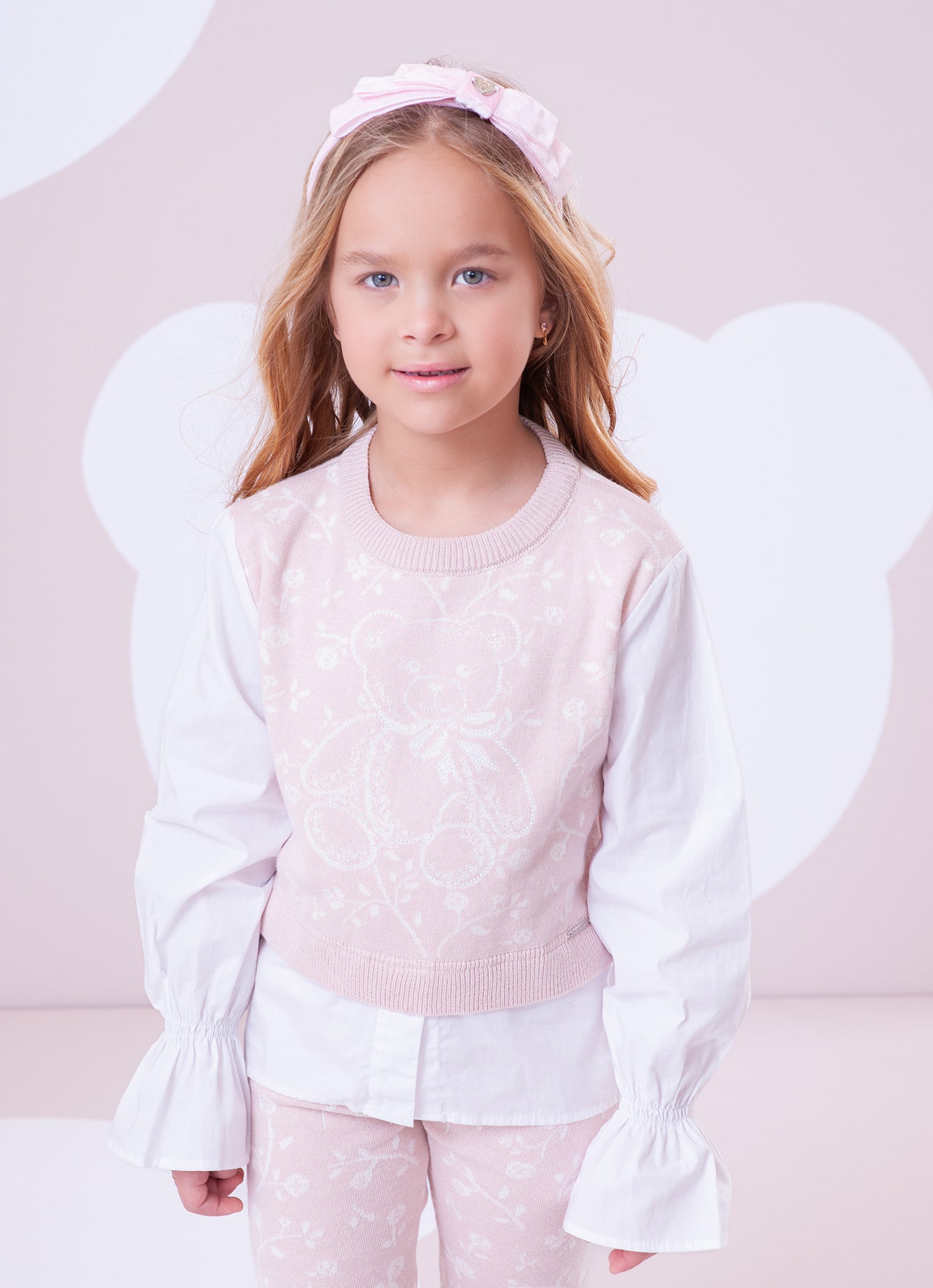 Blusa Tricot Floral Ursinha
