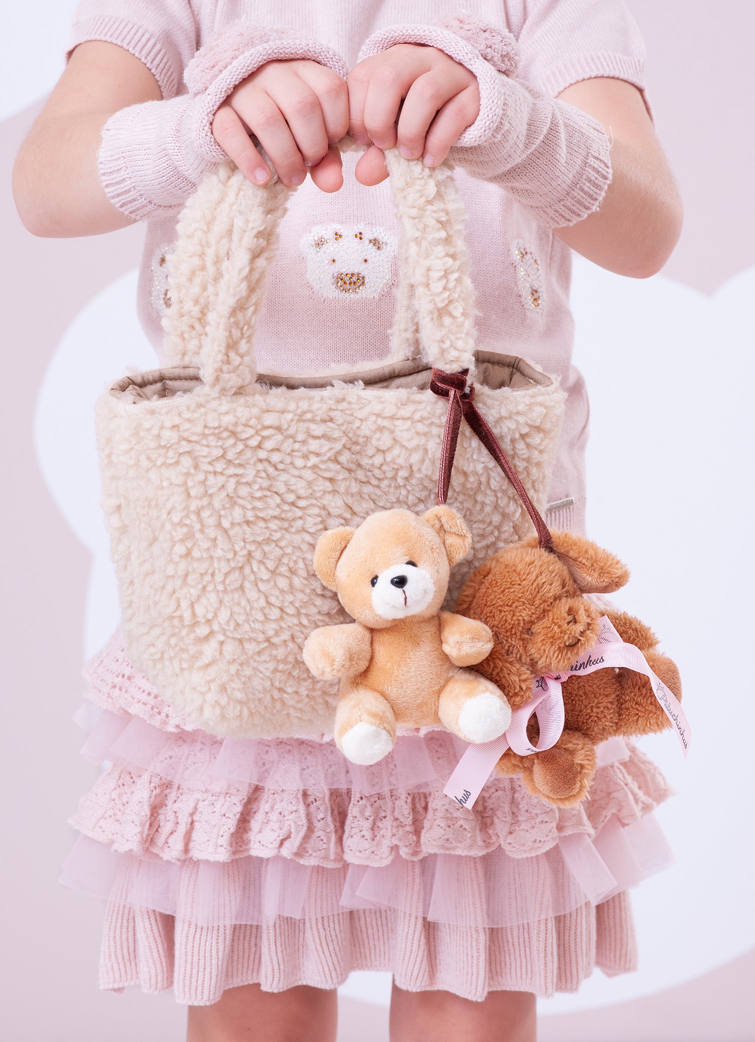 Bolsa Pele Chaveiros Urso e Cachorro