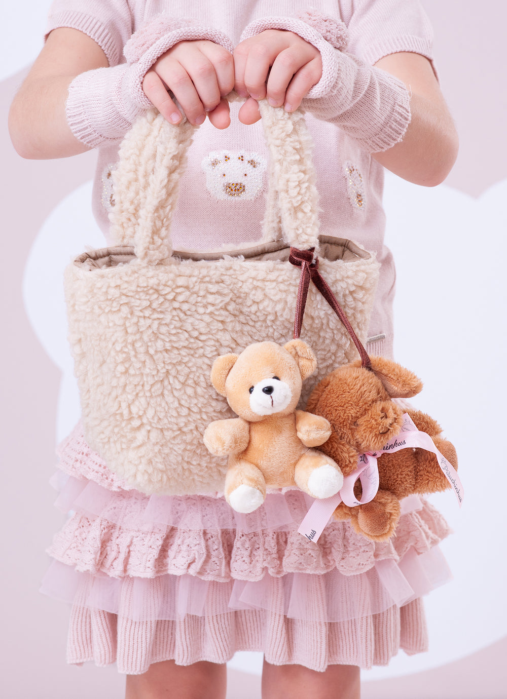 Bolsa Pele Chaveiros Urso e Cachorro