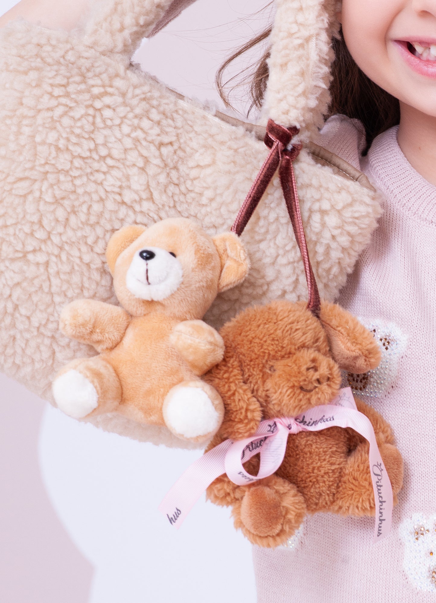 Bolsa Pele Chaveiros Urso e Cachorro