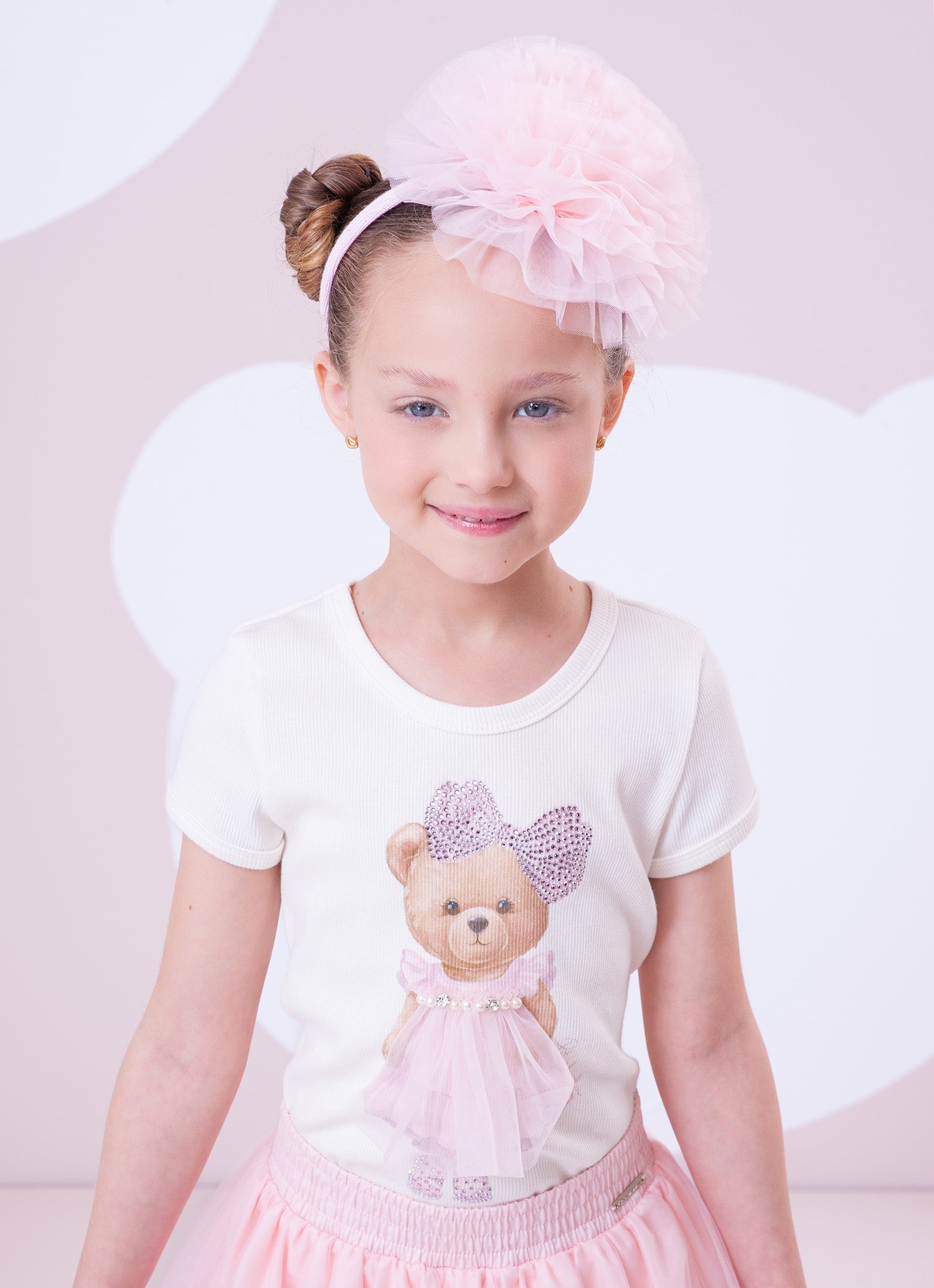 Blusa Ribana Ursinha Saia Tule Bordado