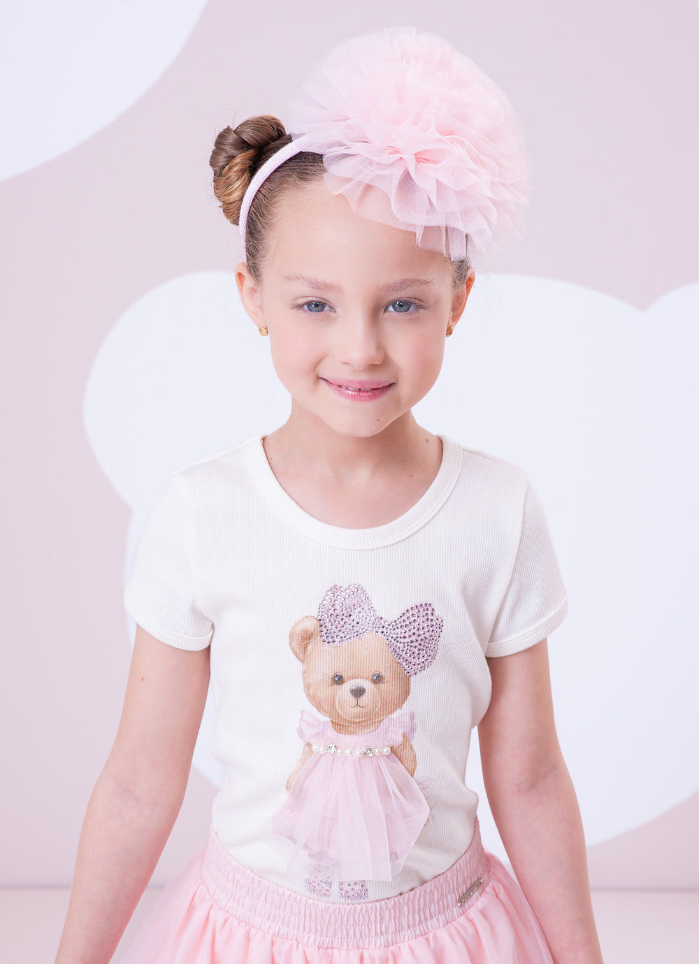 Blusa Ribana Ursinha Saia Tule Bordado